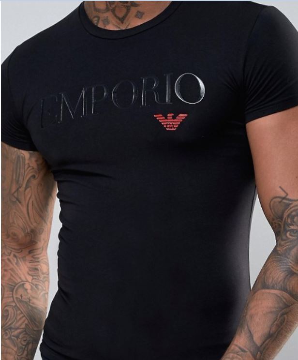 Emporio Armani Black Men's T-Shirt Glossy logo, Size M*L*XL New Emporio Armani 8N1T991JPZZ