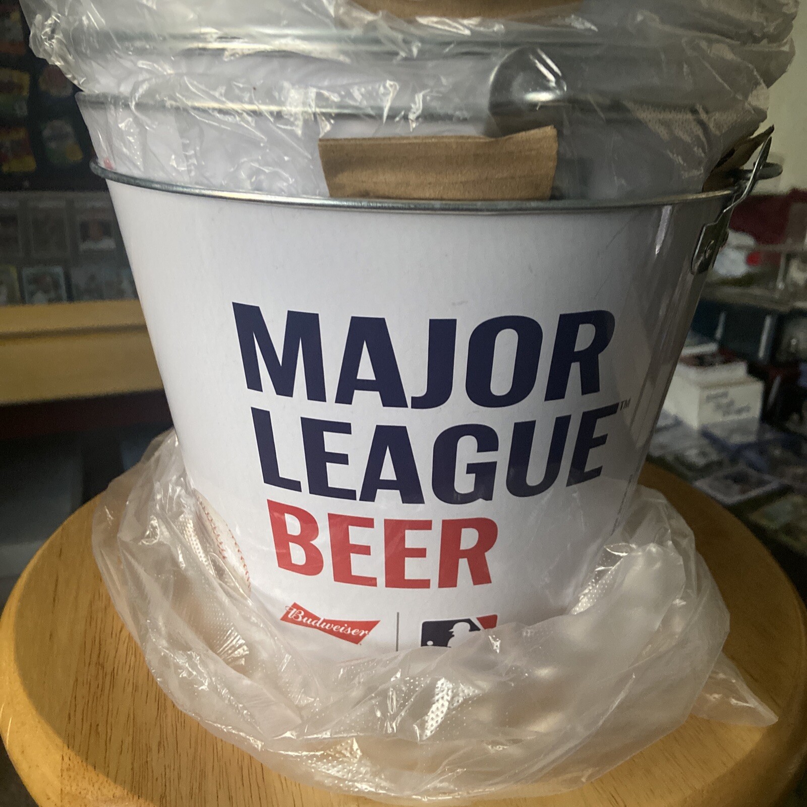 Budweiser Beer Ice Bucket 5 Qt Galvanized 7 1/4" Tall New MLB (4 lot) Budweiser Bud Light Beer Ice Bucket - фотография #3