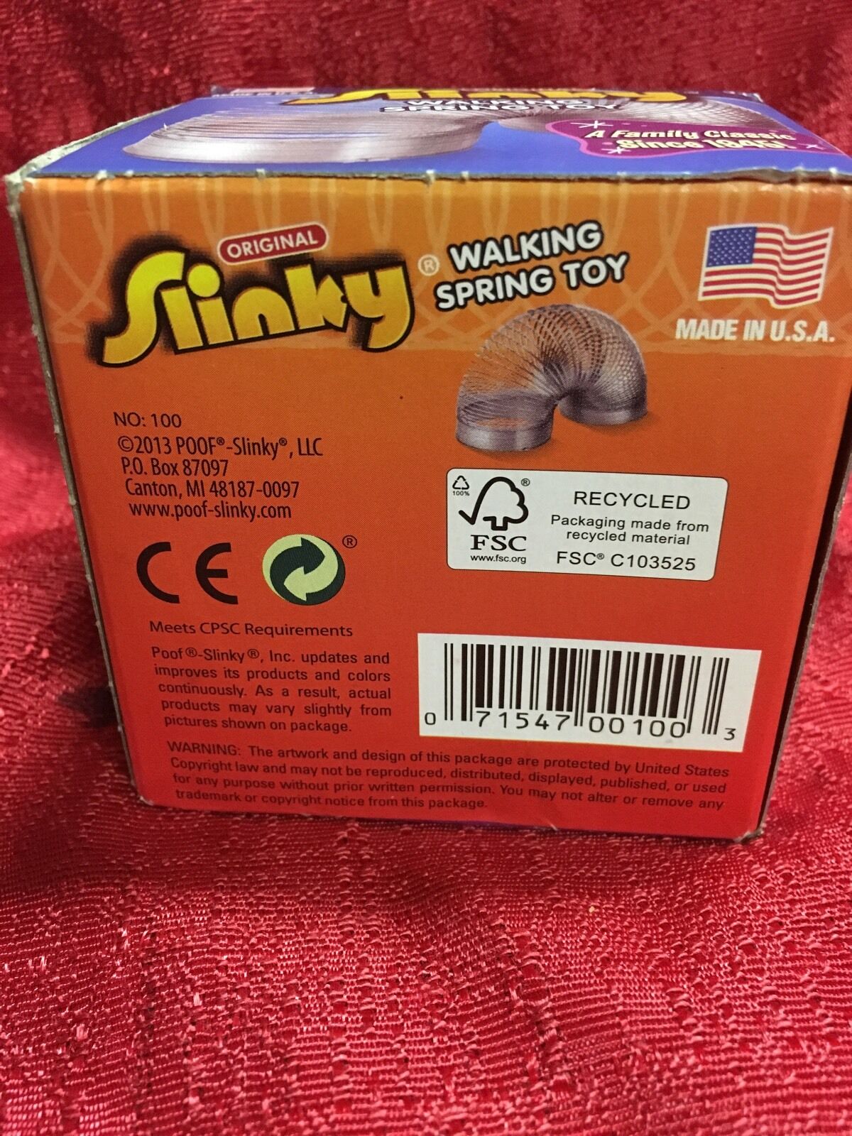 Original Metal Slinky Great Classic Toy Fun For Girl & Boy! Full Size 2.5 x 2.5" Power Spring - фотография #3