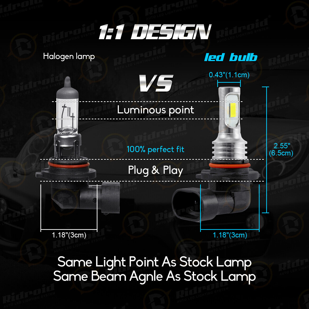 Amazing 9006 HB4 LED Headlight Bulbs Kit Low Beam Fog Lights Upgrade 200W 6000K Ridroid Headlight-Headlamp-Lamp-Fog-Light-Bulbs-Halogen - фотография #7