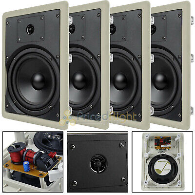 ﻿4 Pack 6.5" 2 Way In Wall Home Speakers 100 Watts 8 Ohm MTX Audio Flush Mount MTX MUSICA602W