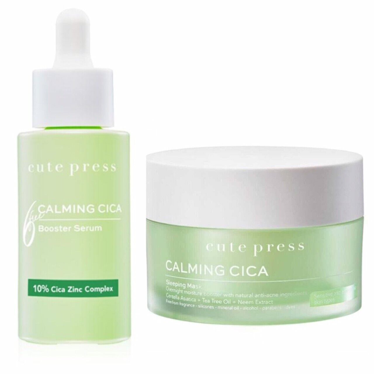 Set Cute Press Calming Cica Booster Serum 30ML & Mask 50G Sensitive Acne Skin Cute Press 10-2-6200014918 - фотография #2