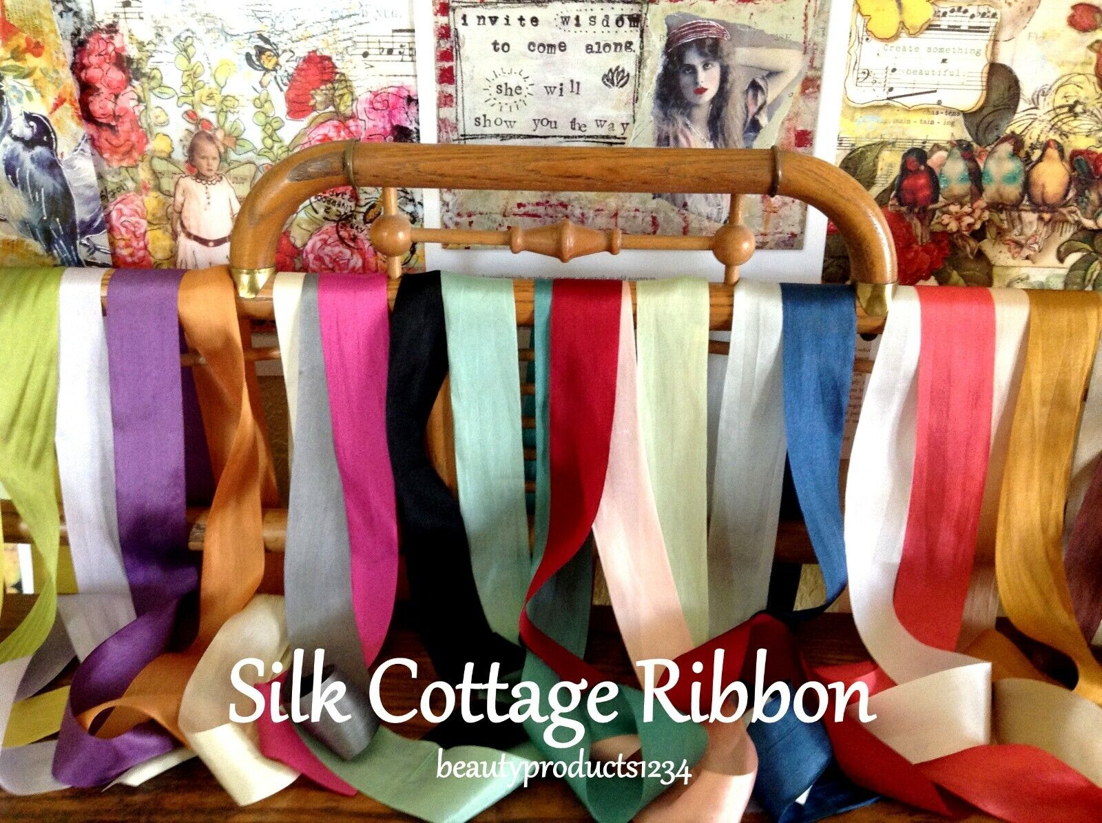 3 Yards Silk Ribbon 1.25" CHOCOLATE BROWN / SILK COTTAGE RIBBON 1 1/4" Inch SILK COTTAGE - фотография #2