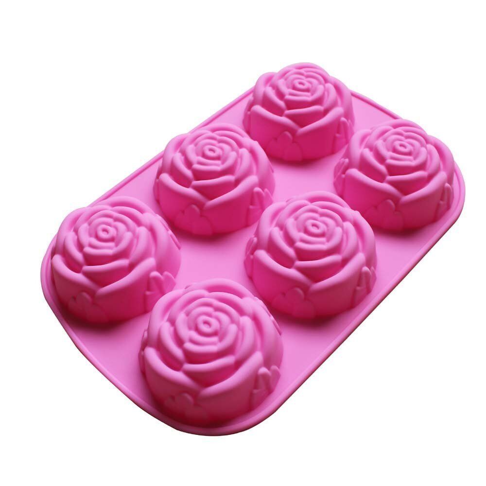 2 Pack Large Rose Delicate Flower Silicone Cake Mold Chocolate mould candy Soap Unbranded Does Not Apply - фотография #5