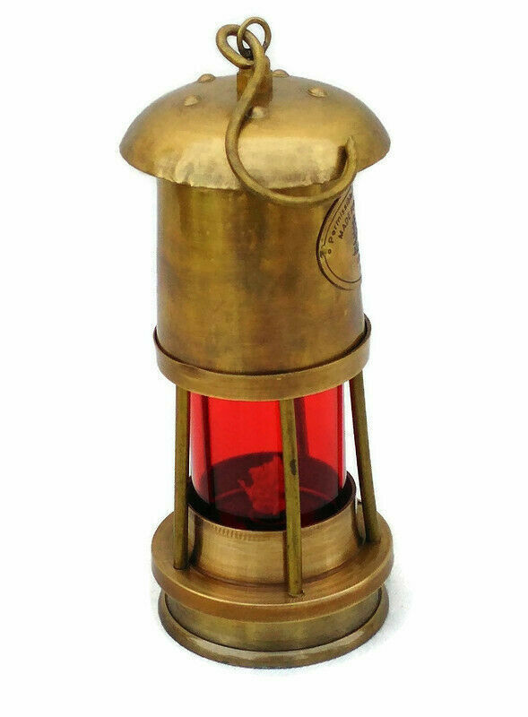 Set Of 2 Antique Brass Minor Lamp Vintage Nautical Ship Boat Light Lantern Décor Без бренда - фотография #5