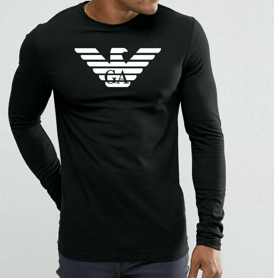 Emporio Armani Black Men's Long sleeve T-Shirt,Muscle fit,Size M*L*XL Emporio Armani 8N1T991JPZZ