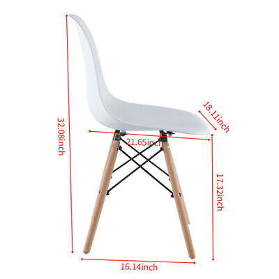 Set of 4 Dining Chair Plastic Chair for Kitchen Dining Bedroom Living Room White Fetines Does Not Apply - фотография #2