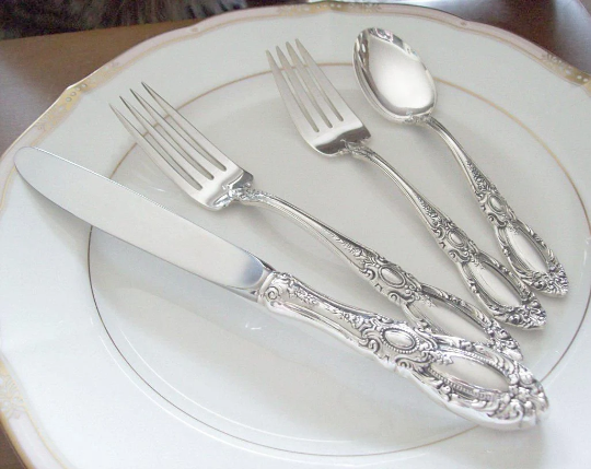Vintage Towle King Richard Sterling Silver Dinner Flatware Unused w/ Case 1980's Towle - фотография #9