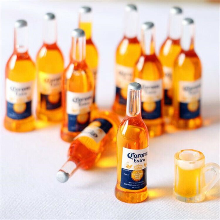 10 Pcs Dollhouse Miniature 1:6 Model Wine Drink Corona Beer Alcohol Bottles Unbranded
