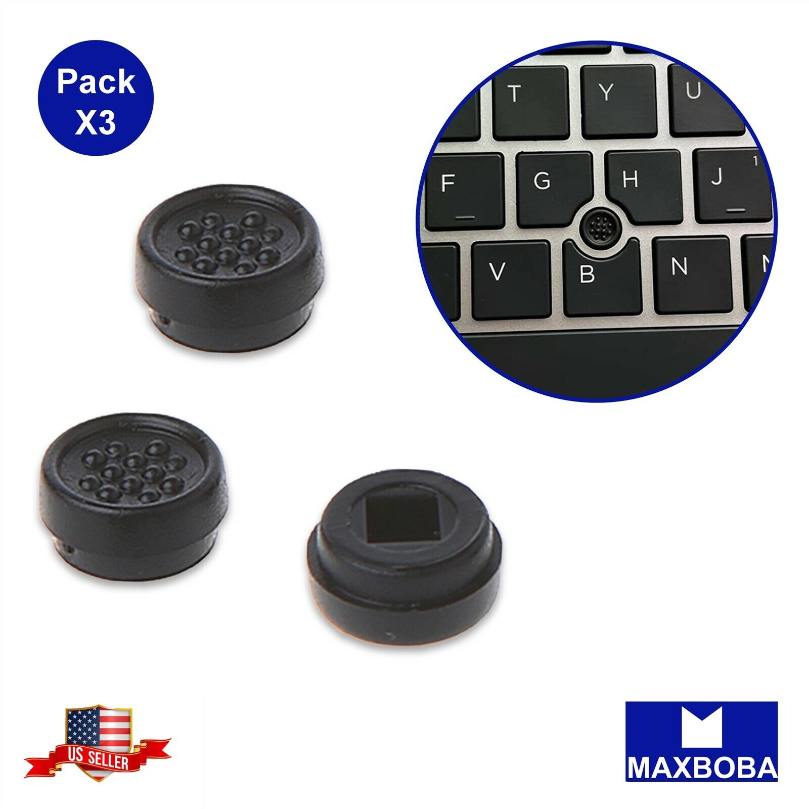 3 Pack Trackpoint Rubber Mouse Pointer Black cap For Dell Laptop 2.8*2.8mm Dell Does Not Apply