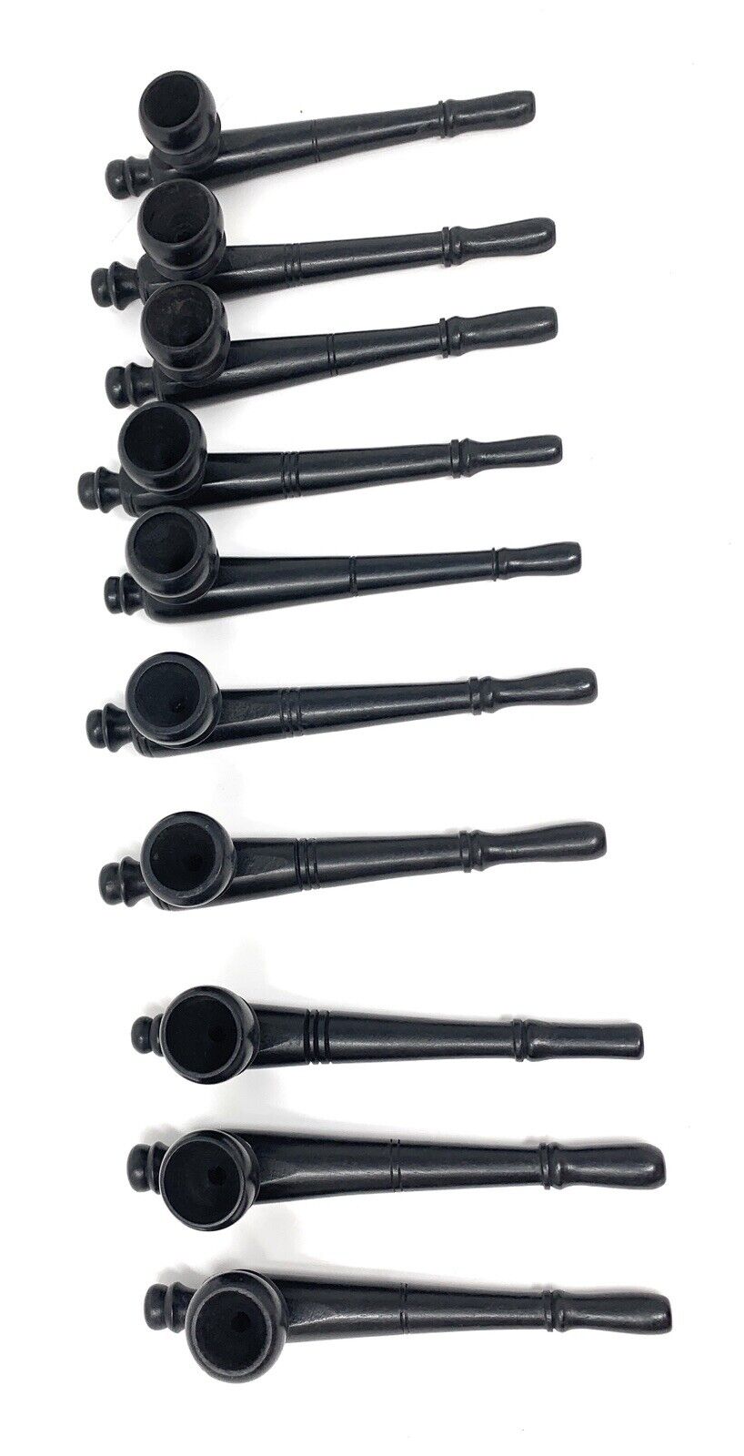 WholeSale Lot 10 Pipes- Black Ebony Wood Smoking Tobacco Pipes 5 inch long Matchpipe