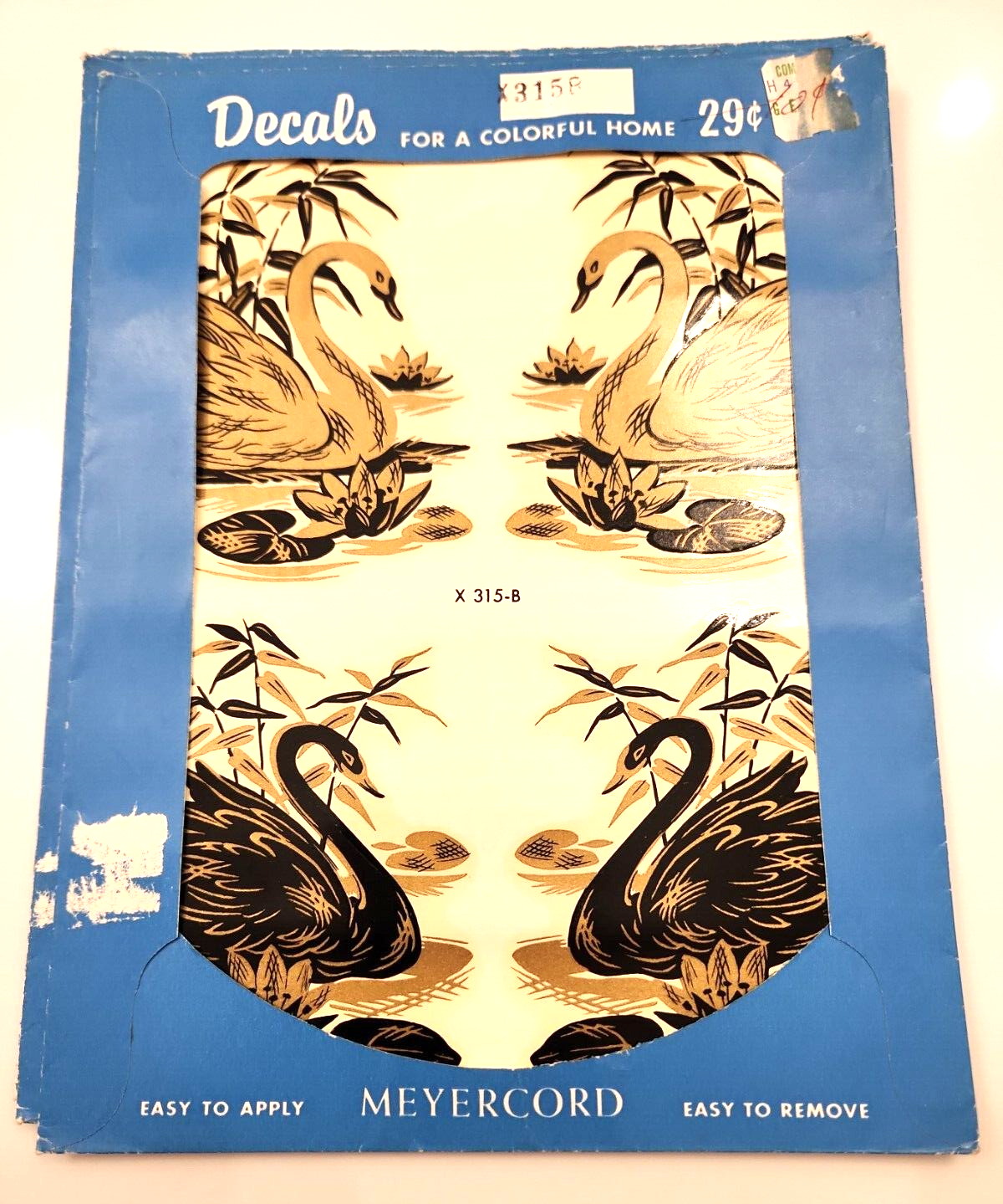 Meyercord Decals  Black Gold Swans Design X315B New Old Stock  Lot of 3 READ Meyercord Does Not Apply - фотография #10
