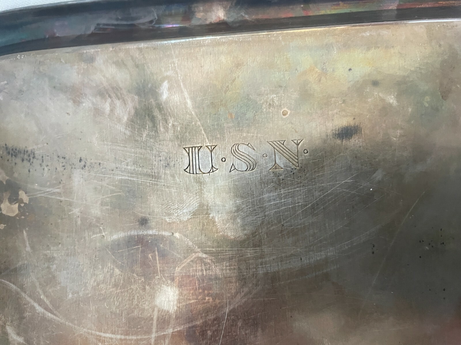 2 Vintage USN US Navy Silverplate Officers Mess Tray/Platter FS Co.1742 11" x 8" Без бренда - фотография #5