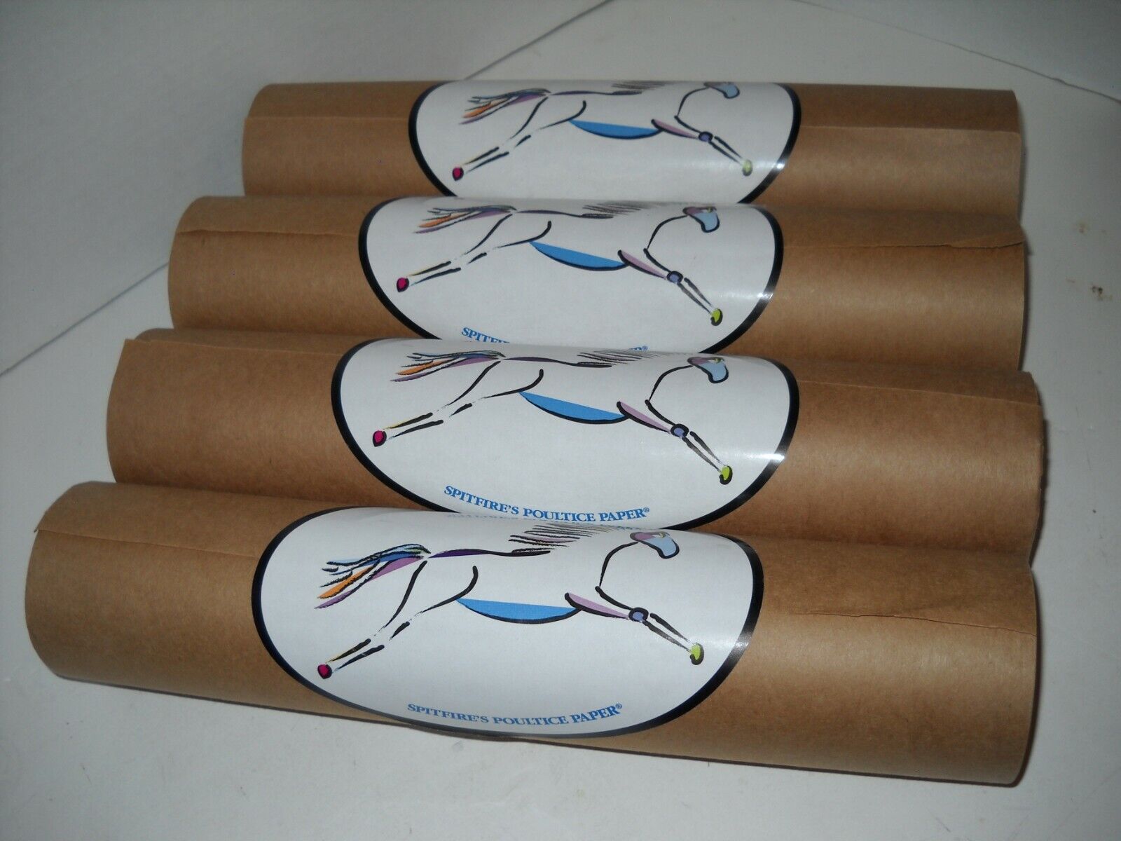 Spitfires Poultice Paper Roll, 12" x 75', safe for horses, NEW - Lot of 4 rolls Spitfire Does Not Apply