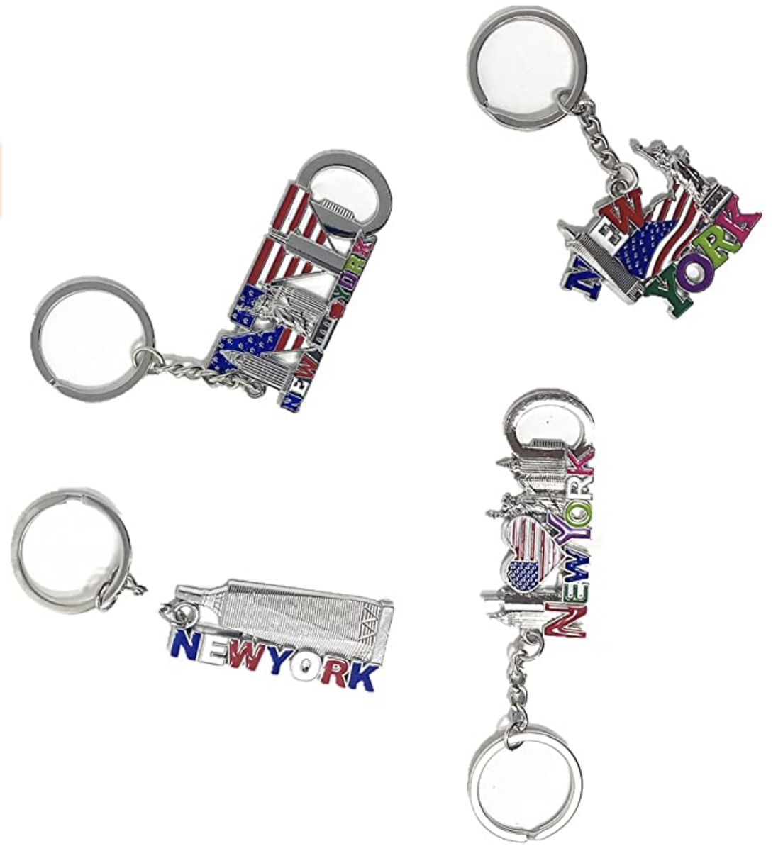12 Pack New York City Metal Keychains NYC  KeyRing Souvenir Collection, Gift Set Без бренда - фотография #3