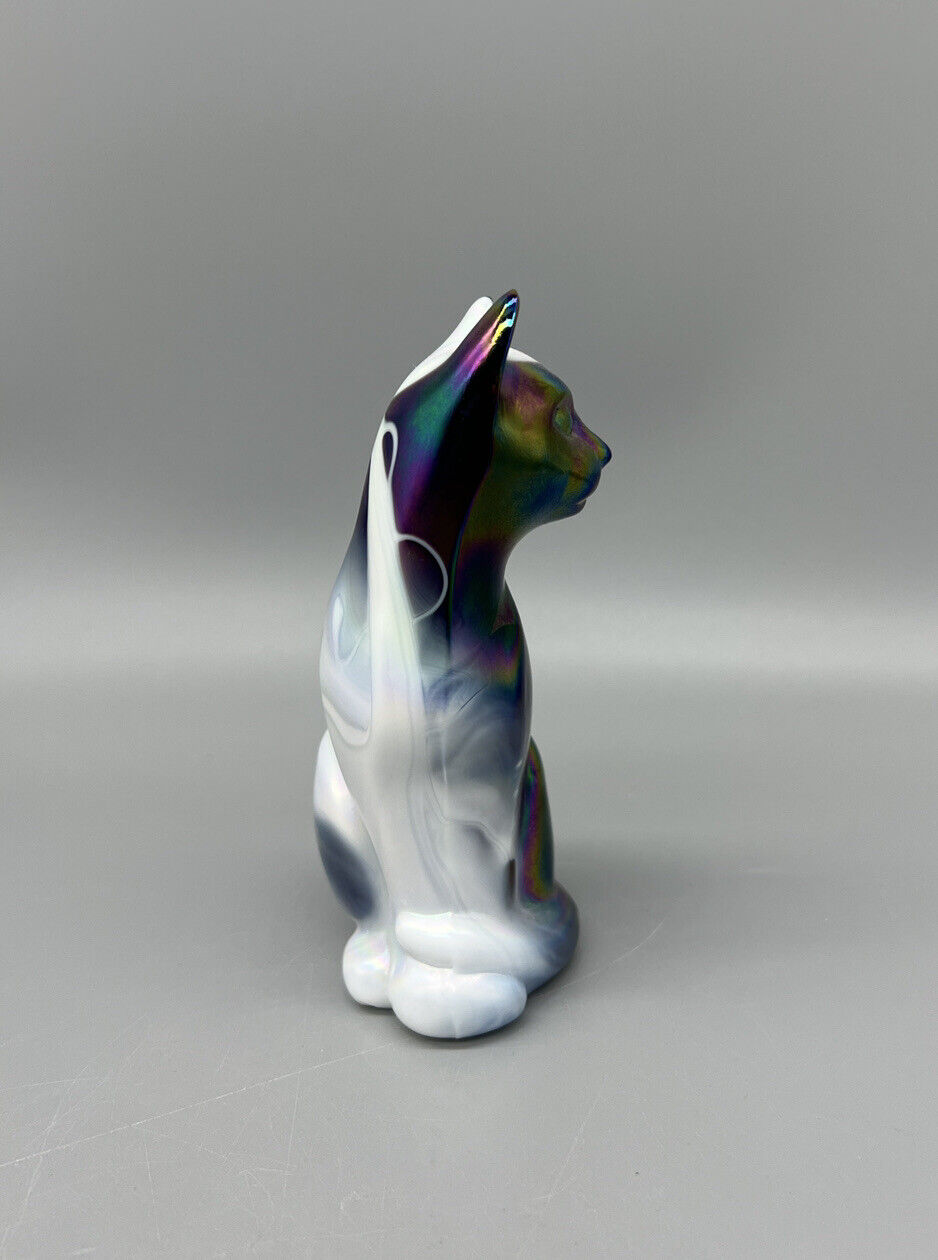 Fenton Amethyst Slag Glass Stylized Cat Iridized / Carnival Glass Fenton Slag - фотография #3