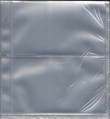Pkg. 10 Supersafe 2PGC 2-Pocket Single-Sided Clear Refill Pages for Cover Album Supersafe 2PGC