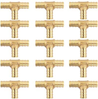15 Pack 1/2 inch PEX TEE Brass Crimp Fitting Lead Free T 1/2"x1/2"x1/2" Unbranded none