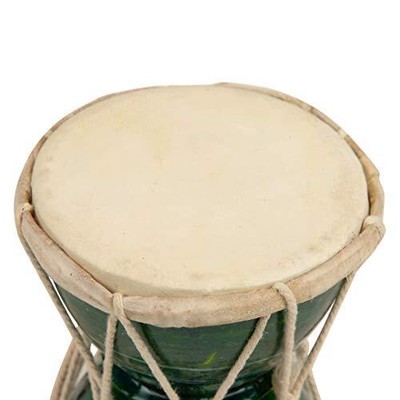 Handmade Wooden & Leather Classical Indian Folk Dumroo Damroo Damaru Hand Green Does not apply Does Not Apply - фотография #7