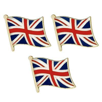 3 BRITISH FLAG PINS 0.5" Lapel Pin UK Union Jack England Hat Tie Badge Lot Set   Без бренда