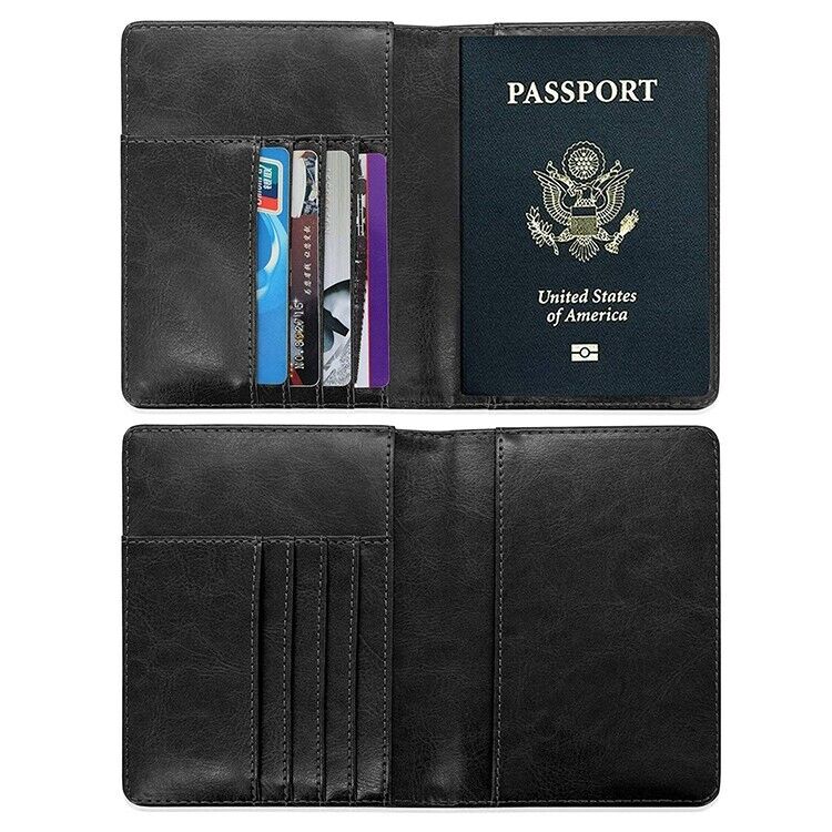 RFID Blocking Leather Passport Holder Case Cover Wallet for Securely Travel Trip Unbranded - фотография #4