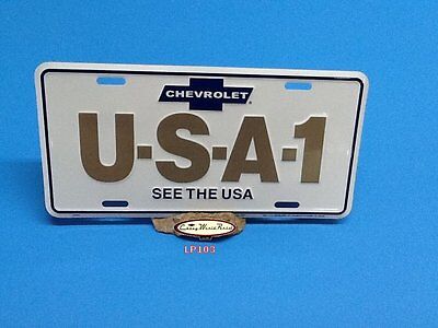 CHEVROLET USA-1 ALUMINUM LICENSE PLATE EMBOSSED TAG SEE THE USA Без бренда