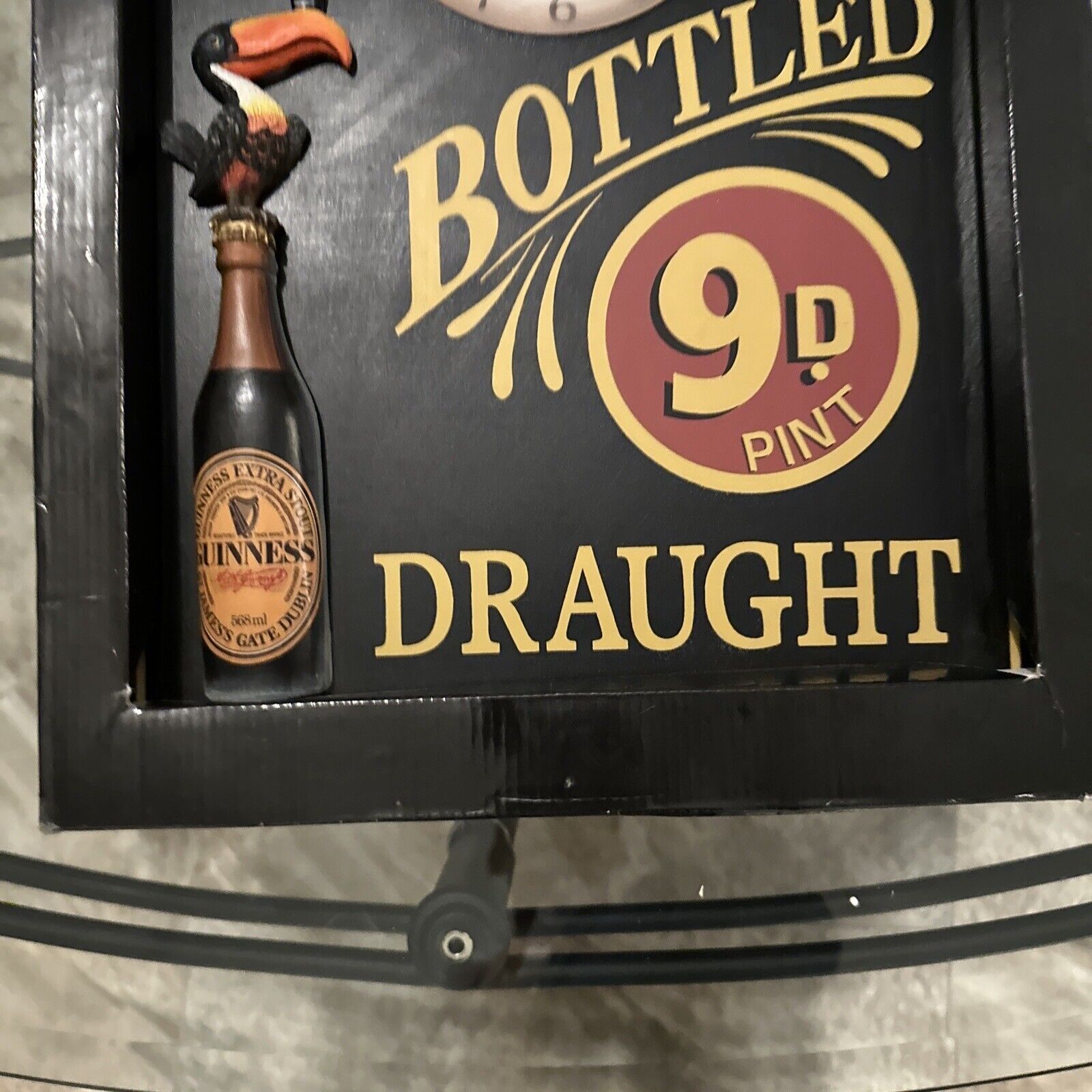 NEW Guinness Bottled 9D Pint Draught Wooden 3-D Clock - Dark Beer Sign 13x18” Guinness - фотография #4