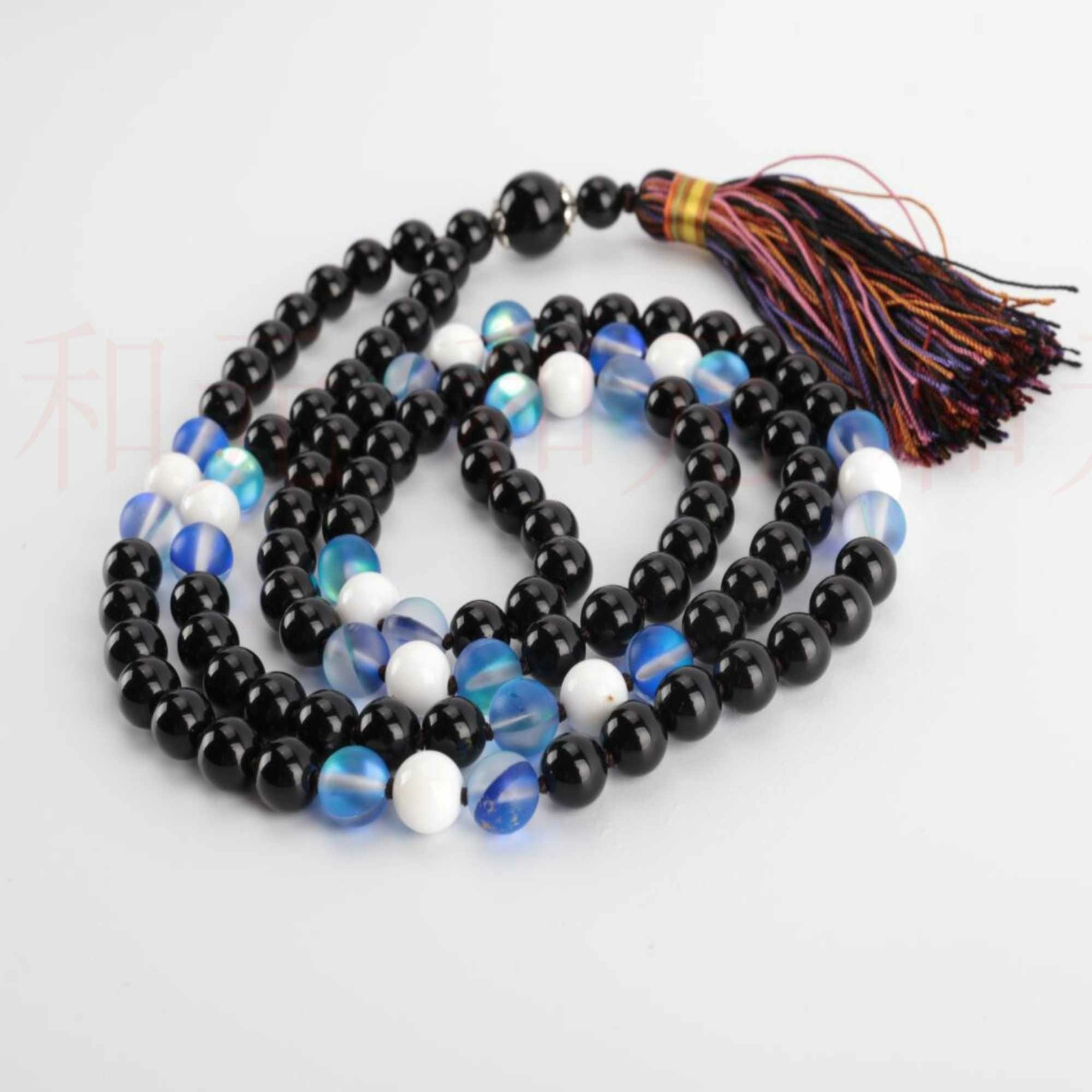 8mm 108 knotted black agate white Tridacna necklace gift Pray Spirituality Bless Unbranded 6 - фотография #2