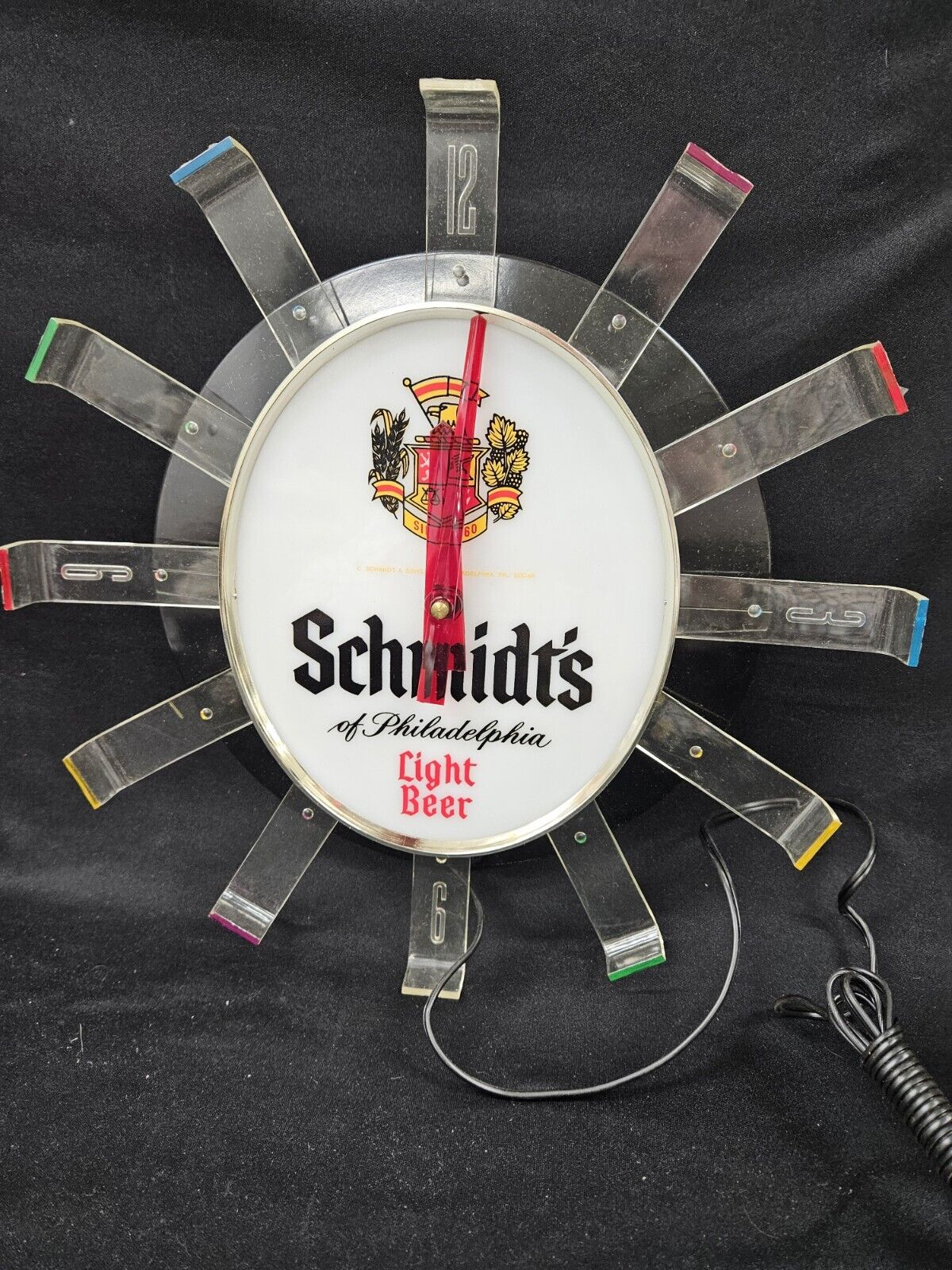 Vintage Schmidt’s Light Beer Edge Lighted Clock -New old Stock-Original Box Schmidt’s - фотография #2