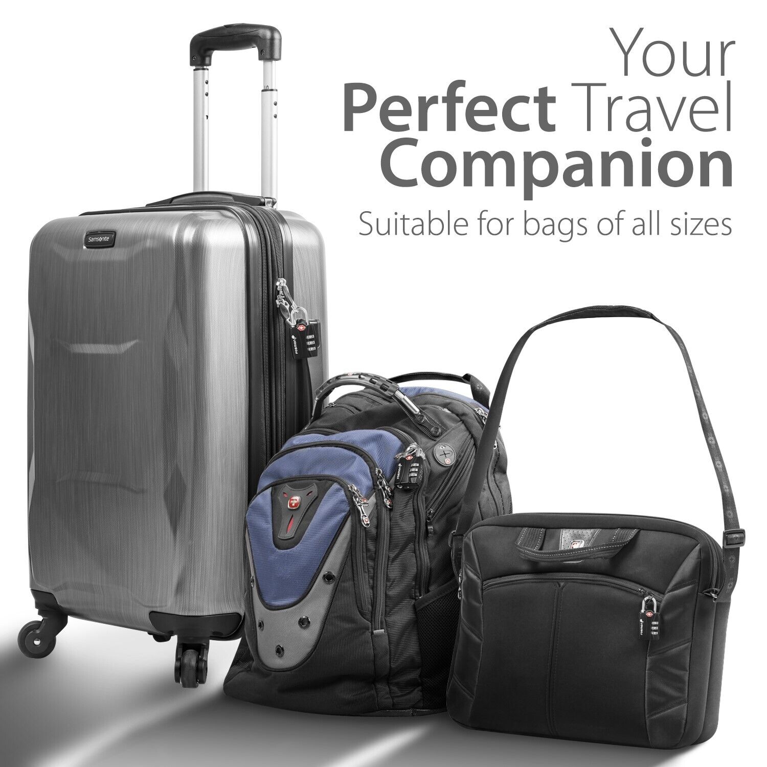 3xTSA Accepted 3Digit Combination Travel Suitcase Luggage Bag Lock Padlock Reset Fosmon 51045HOM-a - фотография #6