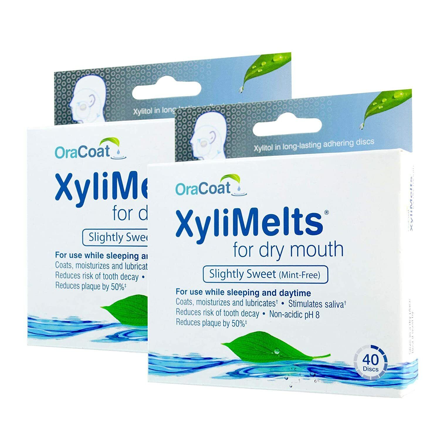 (Pack of 2)-OraCoat XyliMelts for Dry Mouth Discs Mild-Mint 40 Count-06/2025 XYLIMELTS 74012 - фотография #7