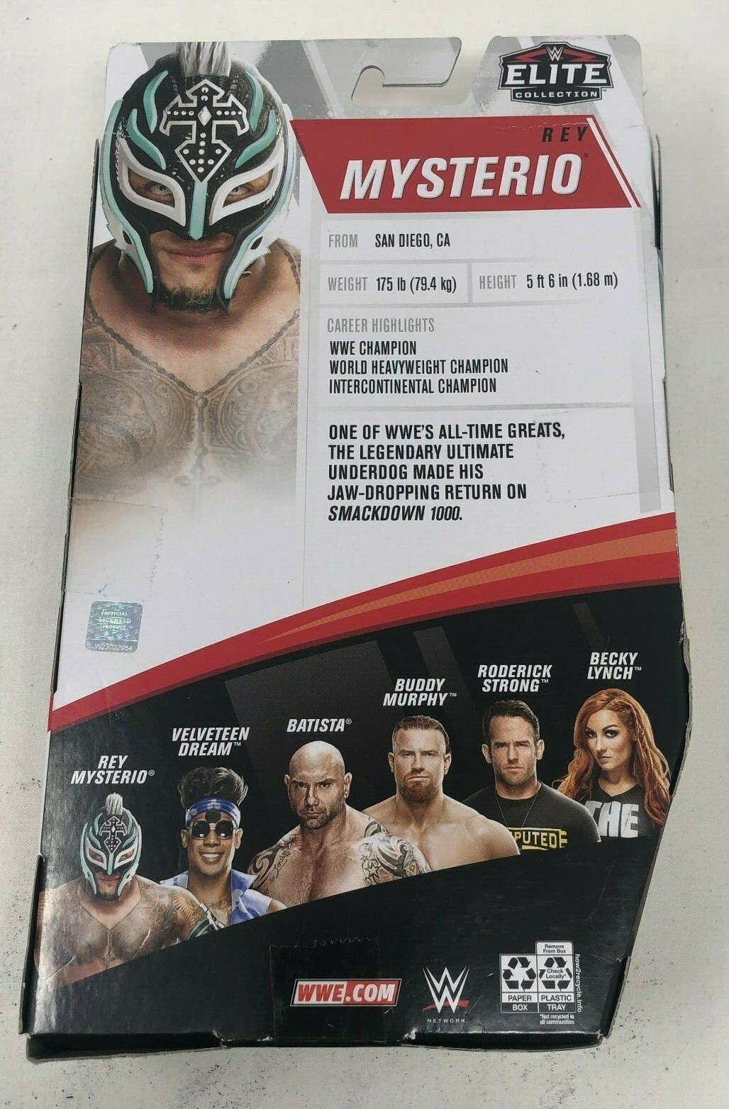 WWE Mattel Elite Collection #72 Rey Mysterio Signed Rare Action Figure NIB COA Mattel - фотография #5