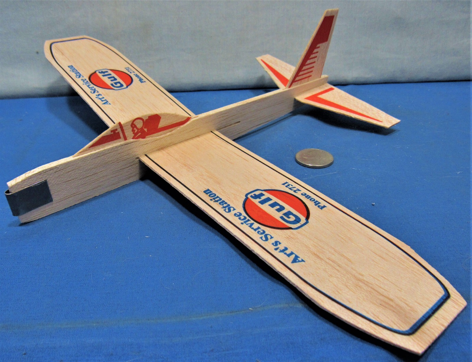 Gulf Gas Station Promo ~ 2 Balsa Wood Glider Airplanes Gulf - фотография #7