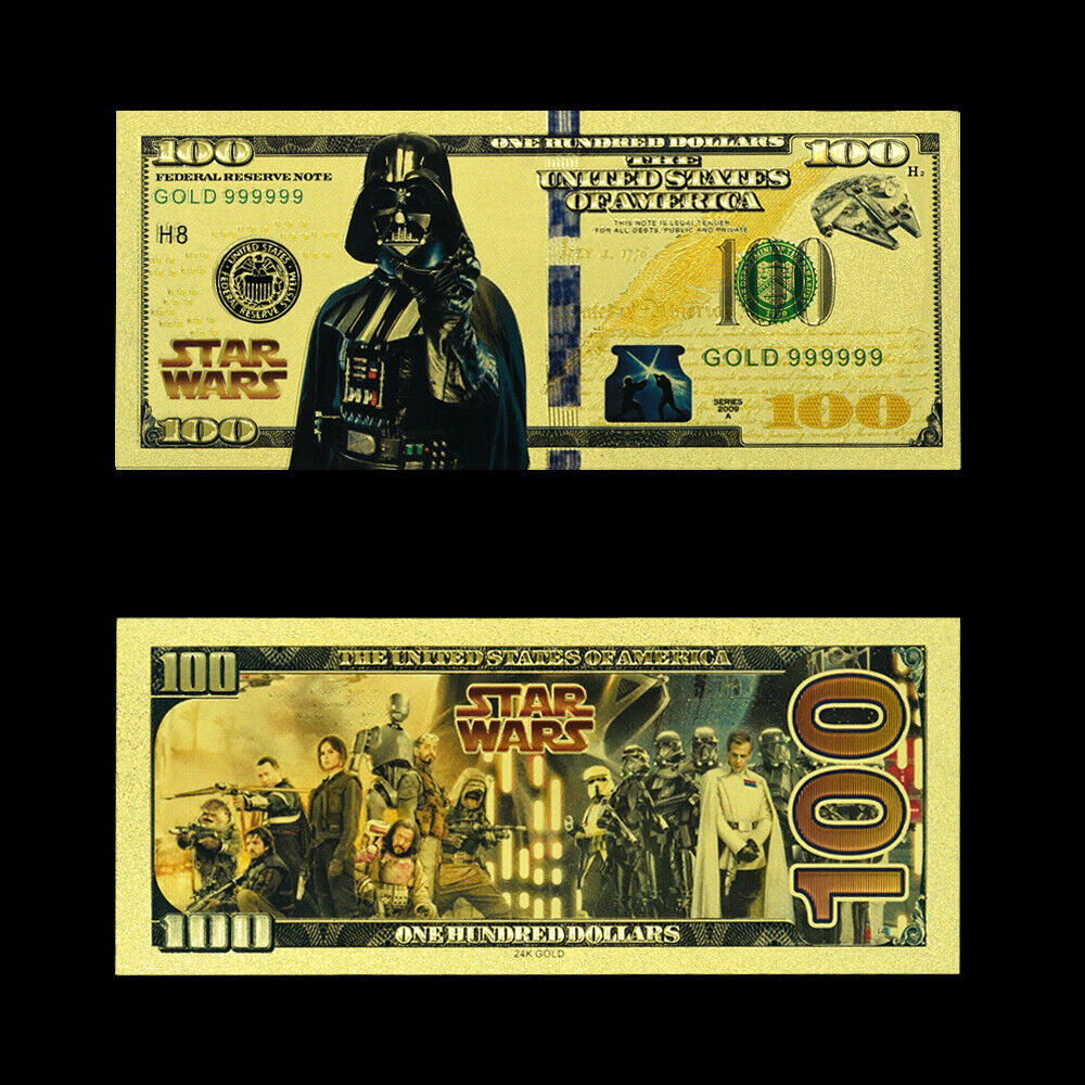 Set of 10 Colourful Star Wars Gold Plated Banknotes Crafts Home Decoration Без бренда - фотография #6