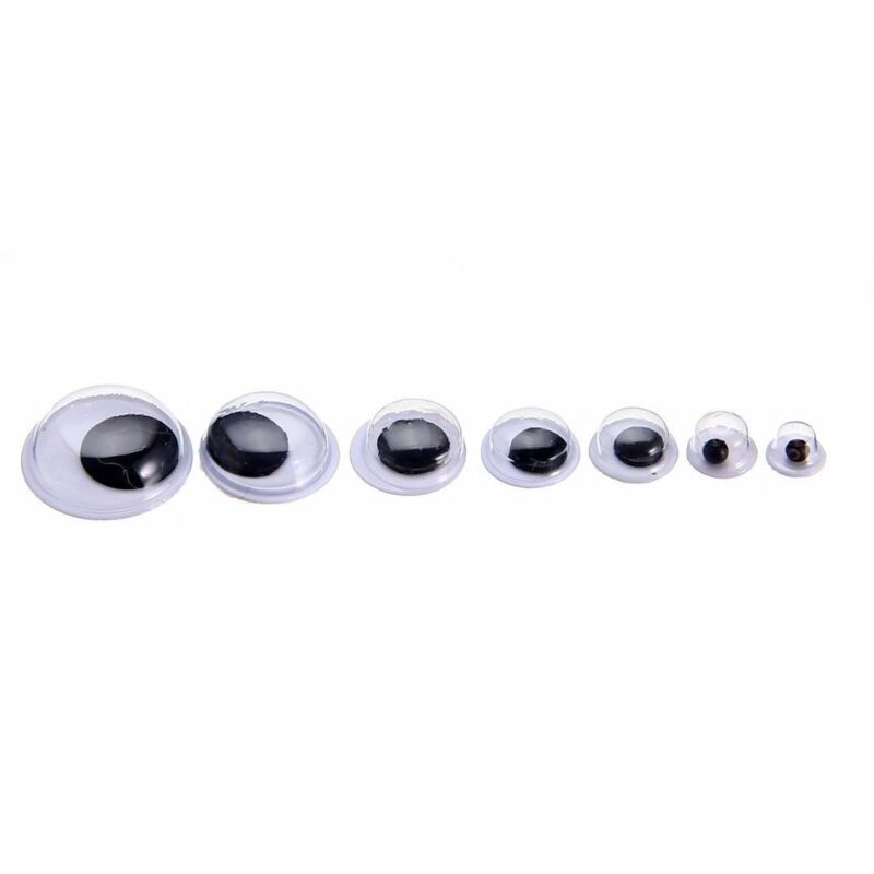 700pc Wiggle Wiggly Googly Eyes Self Adhesive Black 7 Sizes 4-12mm Crafts Unbranded Does Not Apply - фотография #6
