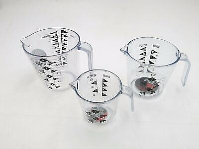 NEW Chef Craft Set of 3 Plastic Measuring Cups-1 cup- 2 cup and 4 cup Chef Craft 20789, 20790, 21720