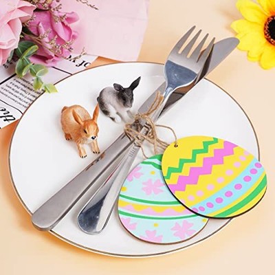  50 Pieces Wooden Cutout Easter Egg Ornaments Egg Wood DIY Crafts 3 inch Does not apply Does Not Apply - фотография #7