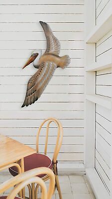Hand-carved Wood Flying Pelican | Coastal Nautical Beach Wall Décor Natural W... T.I. Design - фотография #5