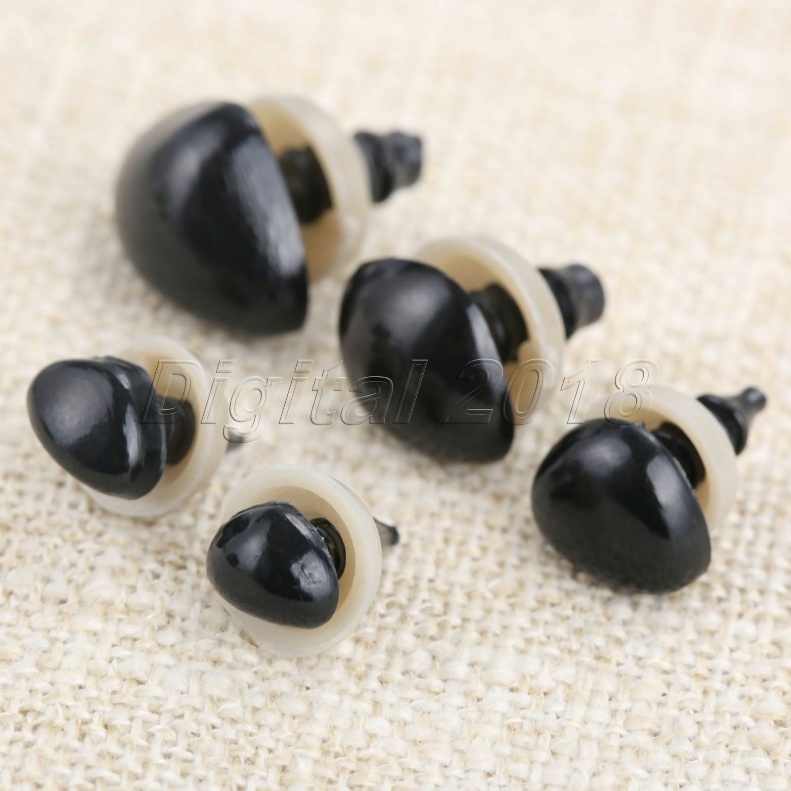 125Pcs 6*8mm-13*17mm Black Plastic Safety Nose For Doll Stuffed Animals Toys Unbranded Does Not Apply - фотография #12