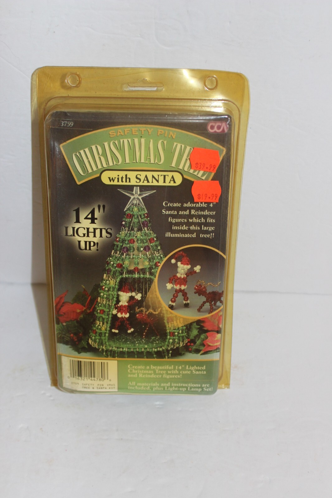 Vintage CCA Safety Pin Light Up Christmas Tree Kit - NEW - Unopened CCA 3759