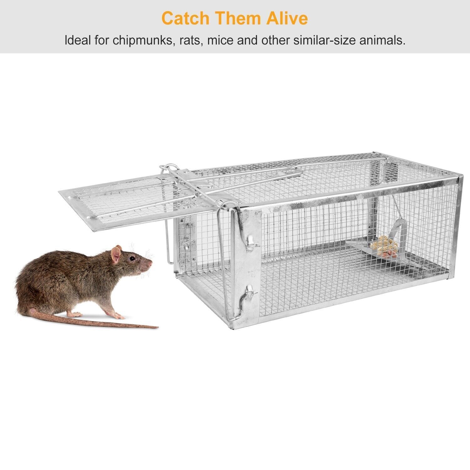 2 Packs Animal Live Rat Trap Cage for Squirrel Chipmunk Control 10.6"x5.5"x4.3" iMounTEK - фотография #5