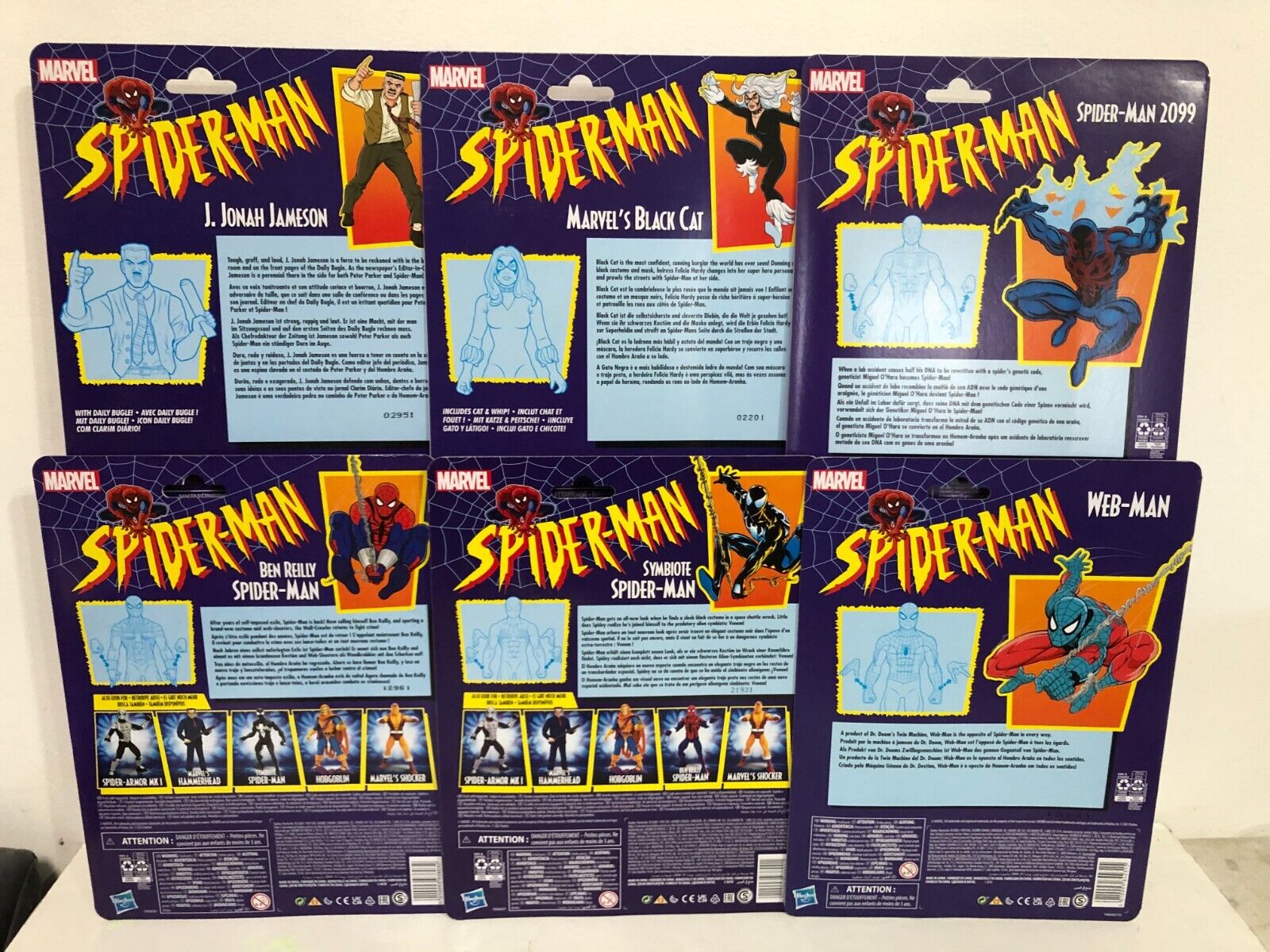 6X Figures Spider-Man Marvel Legends Retro Collection Wave Set COMPLETE CARDED Spider-Man - фотография #2