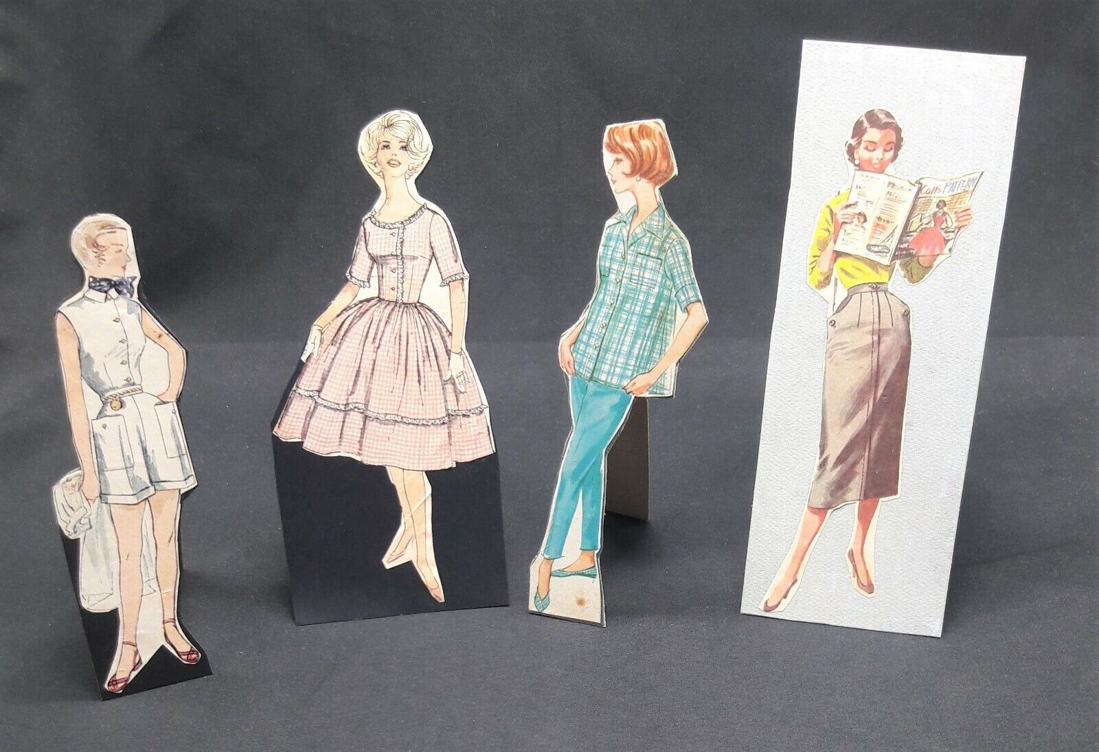 4 Handmade Paper Dolls Sewing Patterns  Без бренда