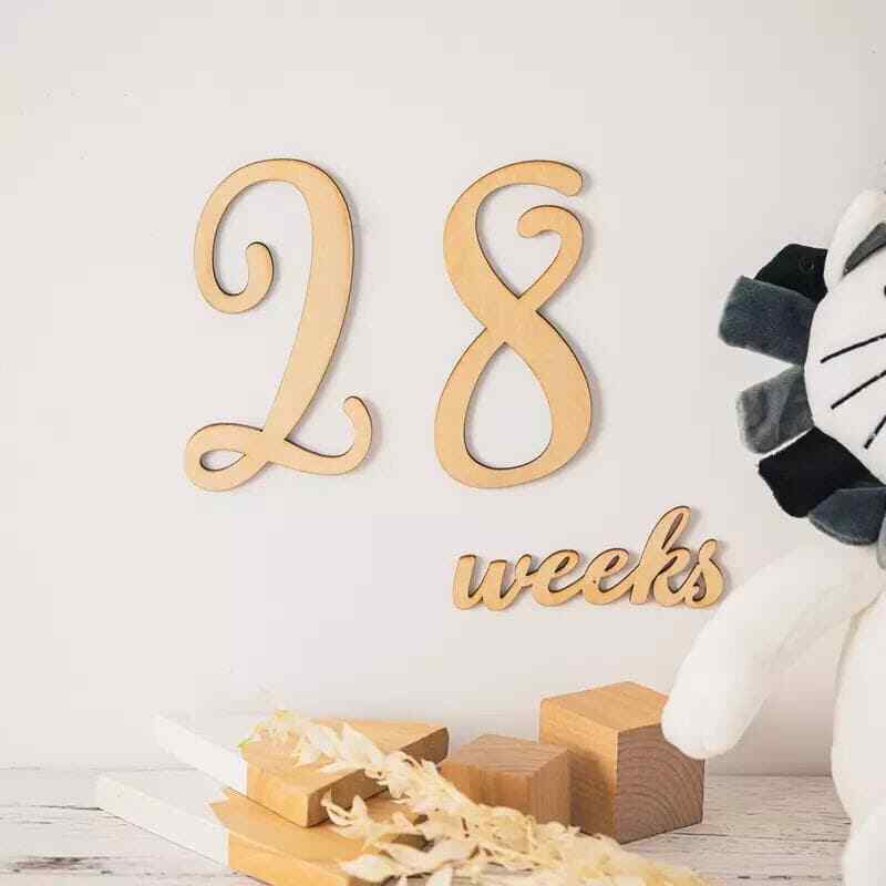 Milestone Wooden Numbers 19 Pcs Set Infant Newborn Baby Grow Photography Props Unbranded - фотография #2