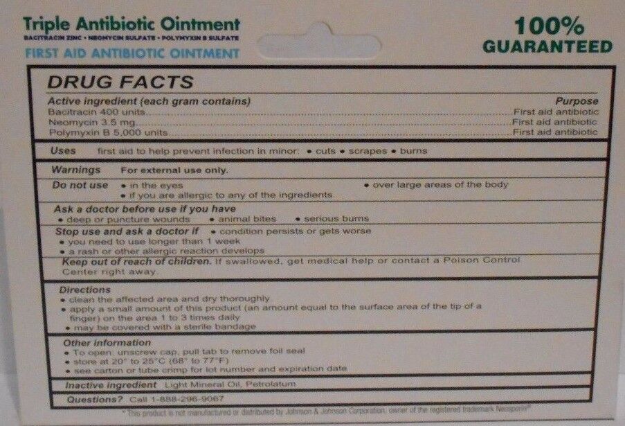 First Aid Triple Antibiotic Ointment 1oz Tube -3 Pack -Expiration Date 09-2024 Globe 40005FBA2 - фотография #2