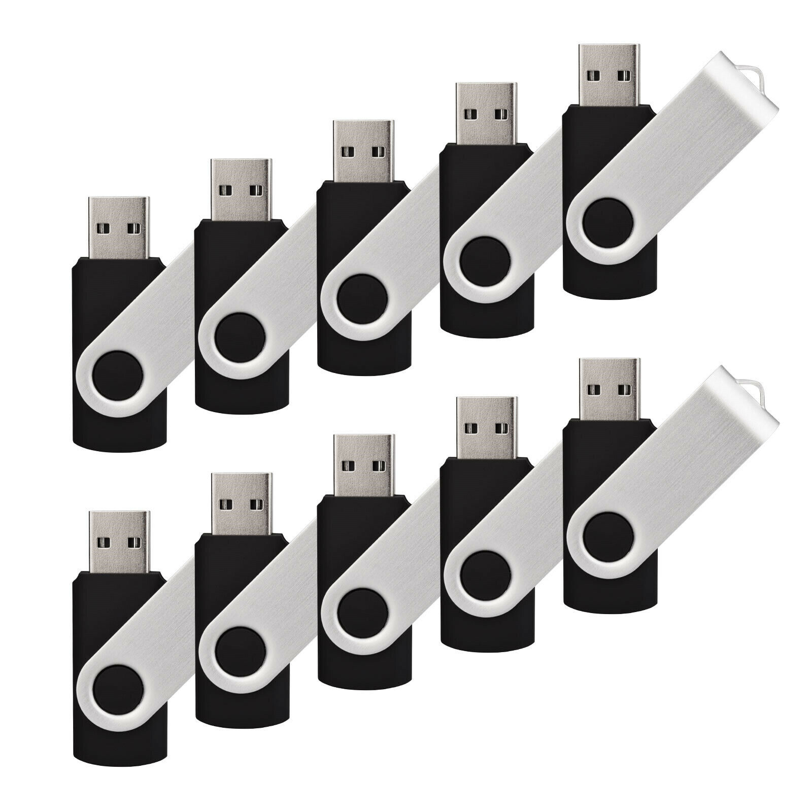 10 Pack 128MB Swivel USB Flash Drives Memory Stick U Disk Thumb Pen Drive Black Kootion Does Not Apply - фотография #21