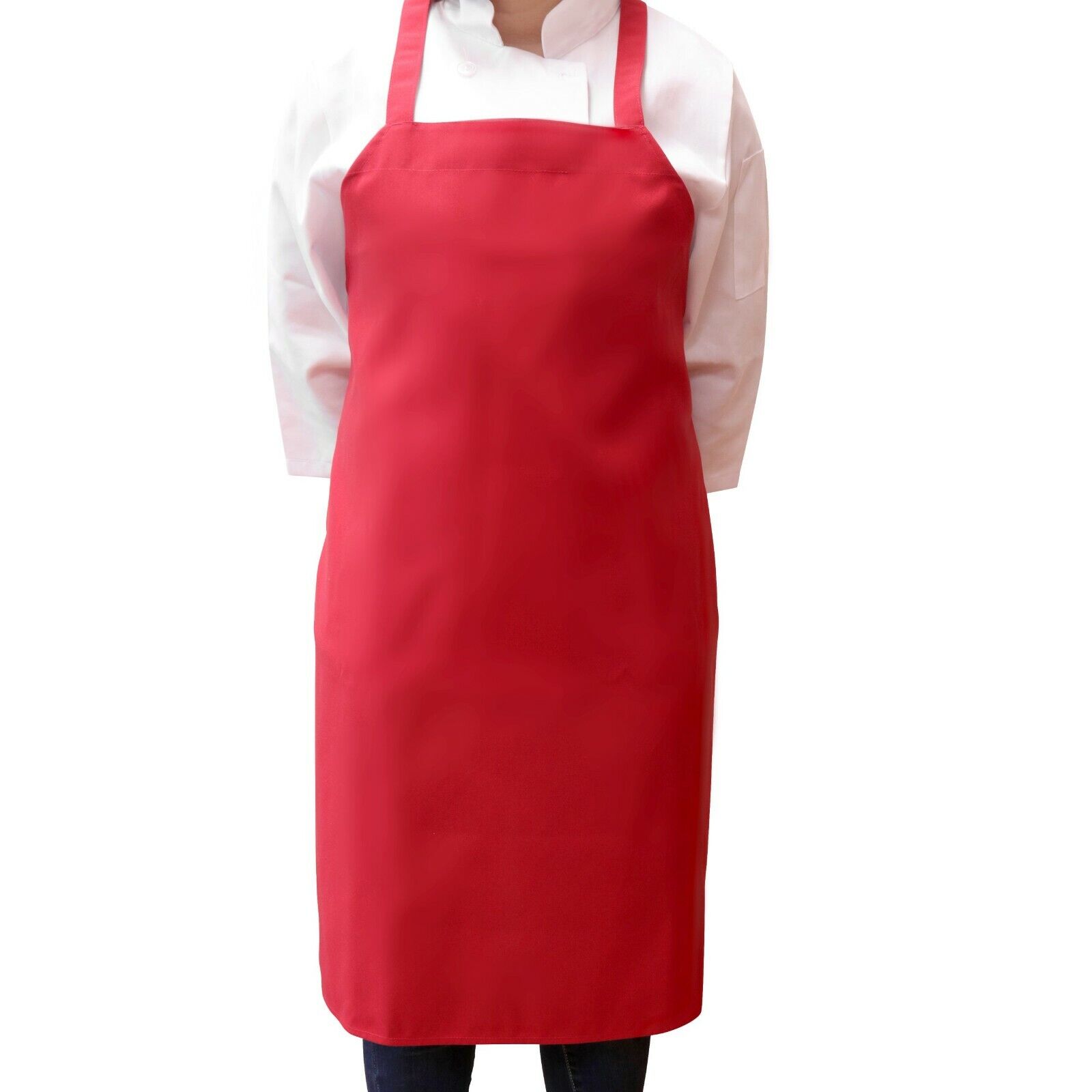 12 Pack of Kitchen Aprons - Full Bib Size Polyester Apron - Black Red or White Arkwright Does Not Apply - фотография #12