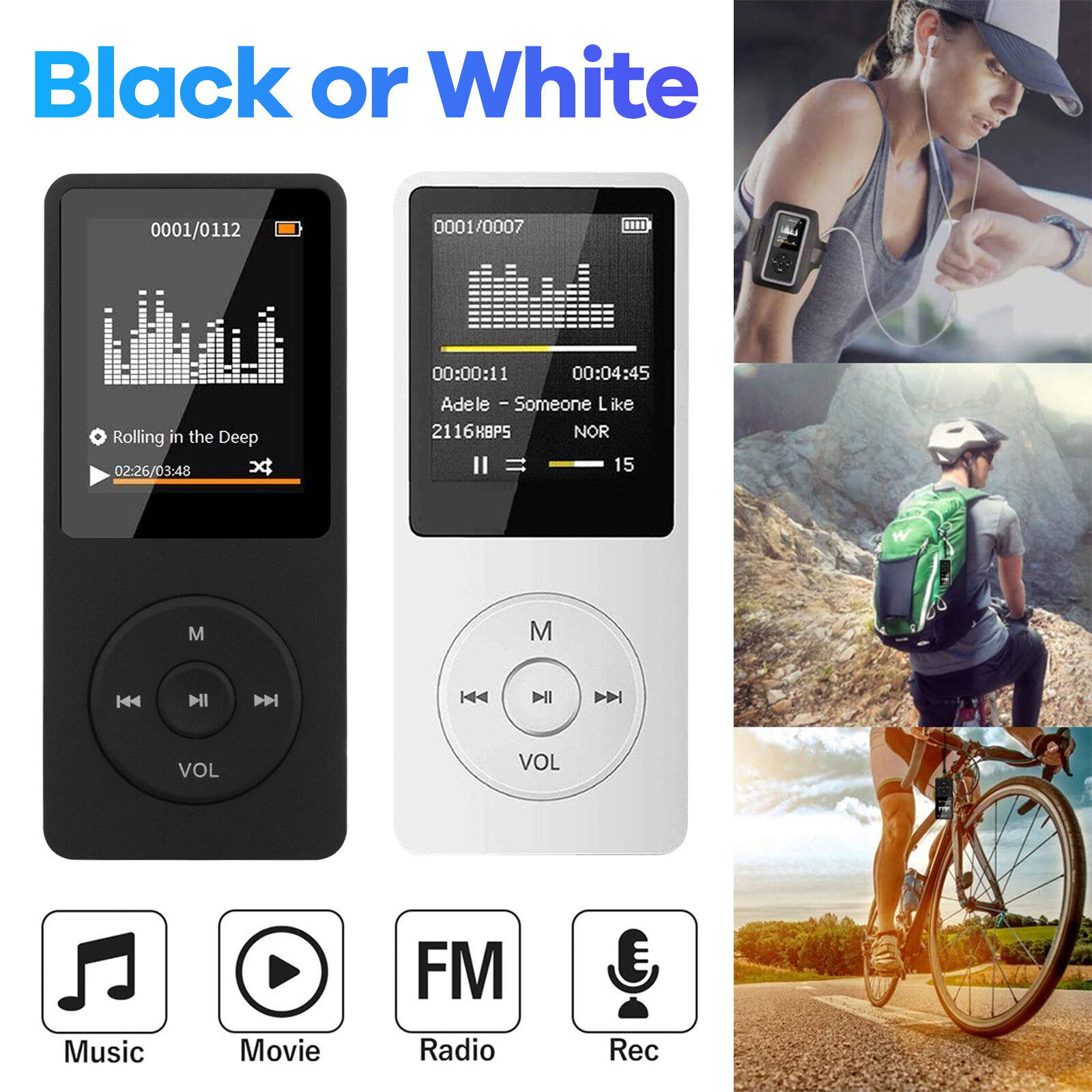 Portable MP3 Player MP4 Media FM Radio Recorder HIFI Music Speakers Lossless US Unbranded Does Not Apply
