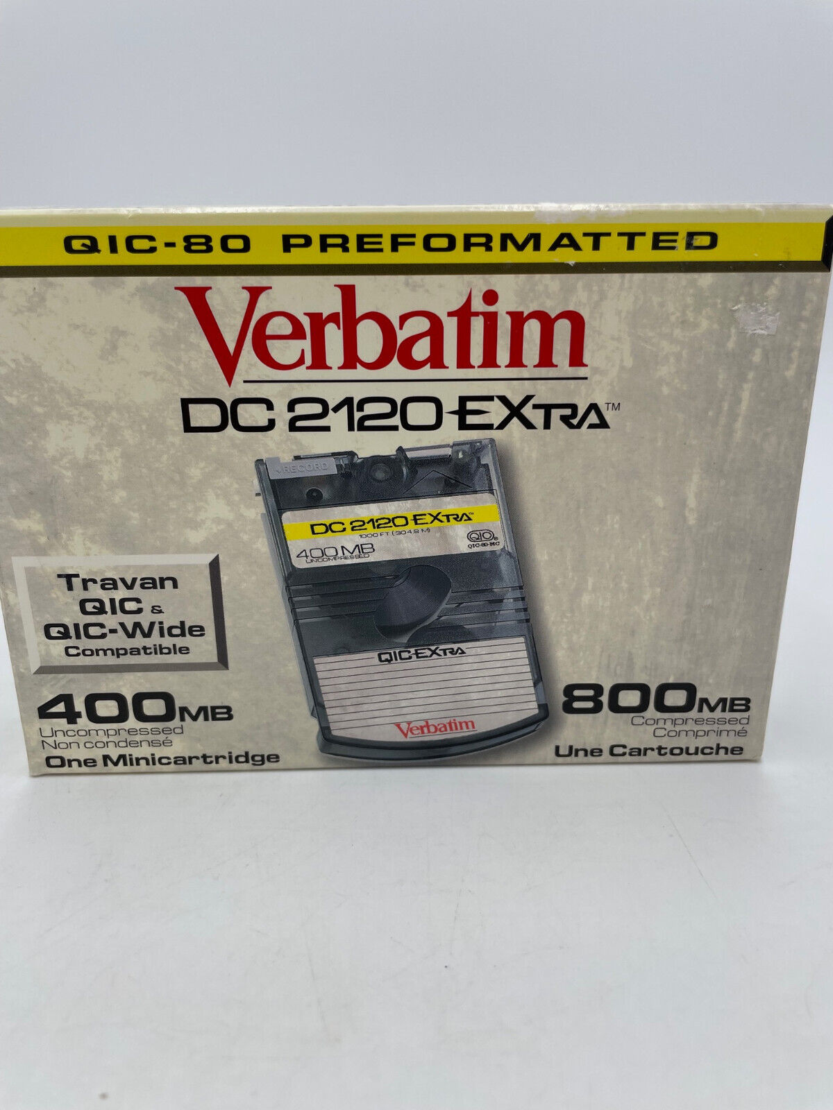 Verbatim DC2120 EXtra QIC-80 400/800MB Data Tape Minicartridge New Sealed Box Verbatim qic-80-mc