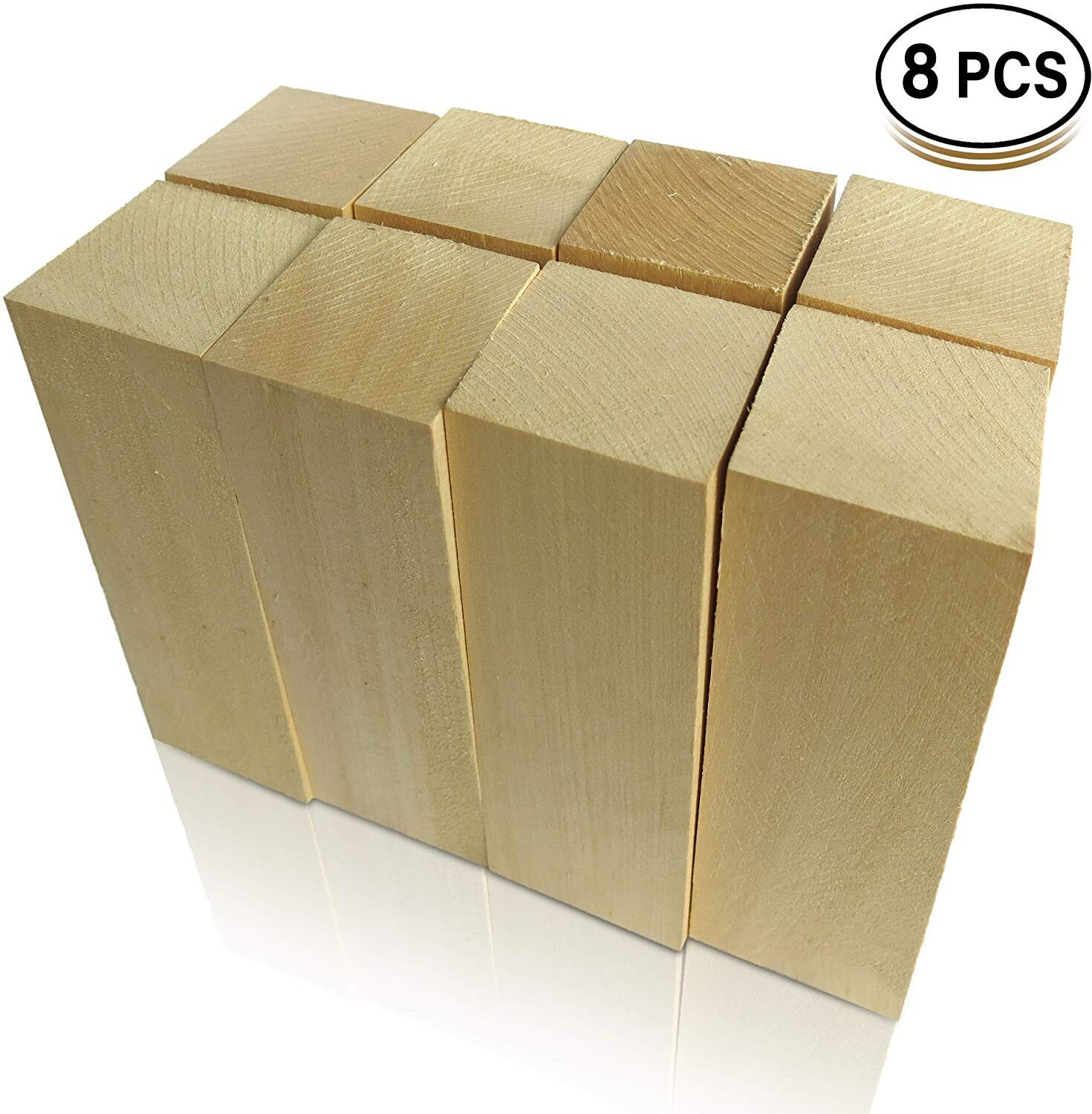 8 Pack Large Basswood Blocks 6 X 2 X 2 Inches Premium Unfinished Soft Wood Block EXOTIC WOOD ZONE Carving Blocks Craft Wood Lumber - фотография #2